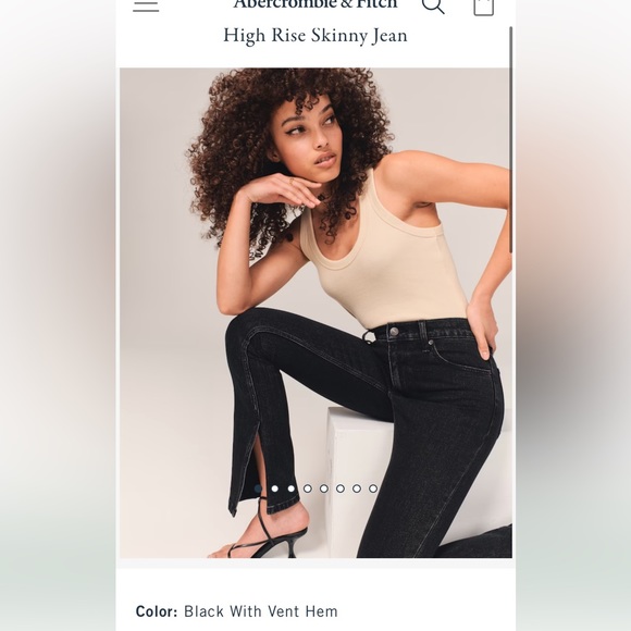 NWOT Abercrombie Curve Love High Rise w Vents - Picture 2 of 11